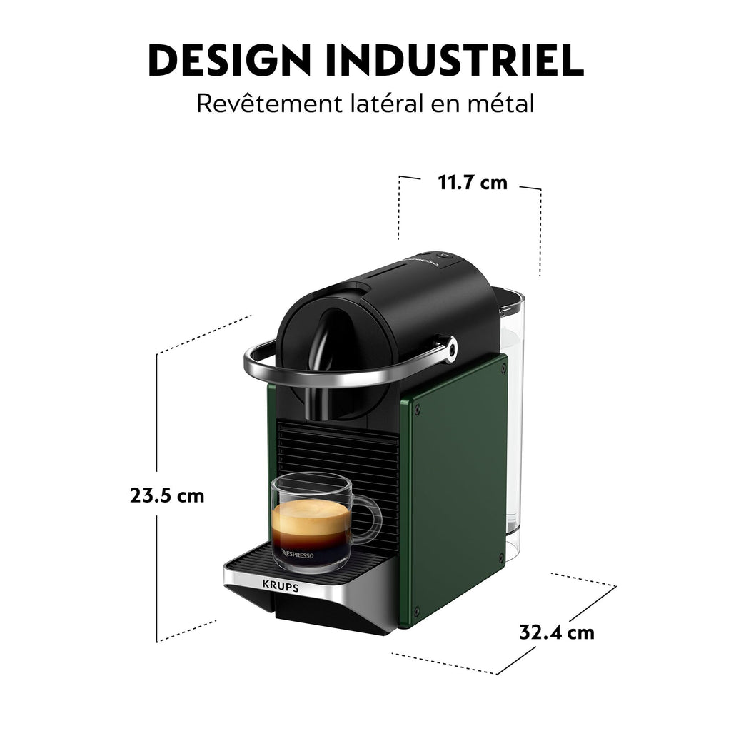 Cafetière à Capsules Vert Foncé – Finition Métal