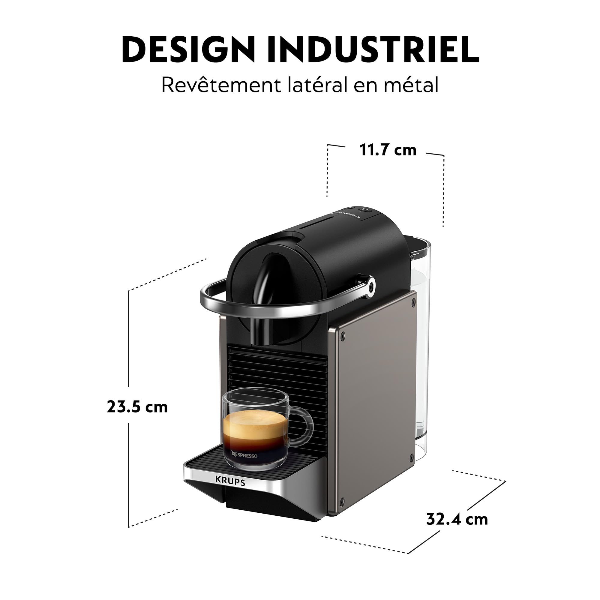 Cafetière à Capsules Titane – Style Industriel