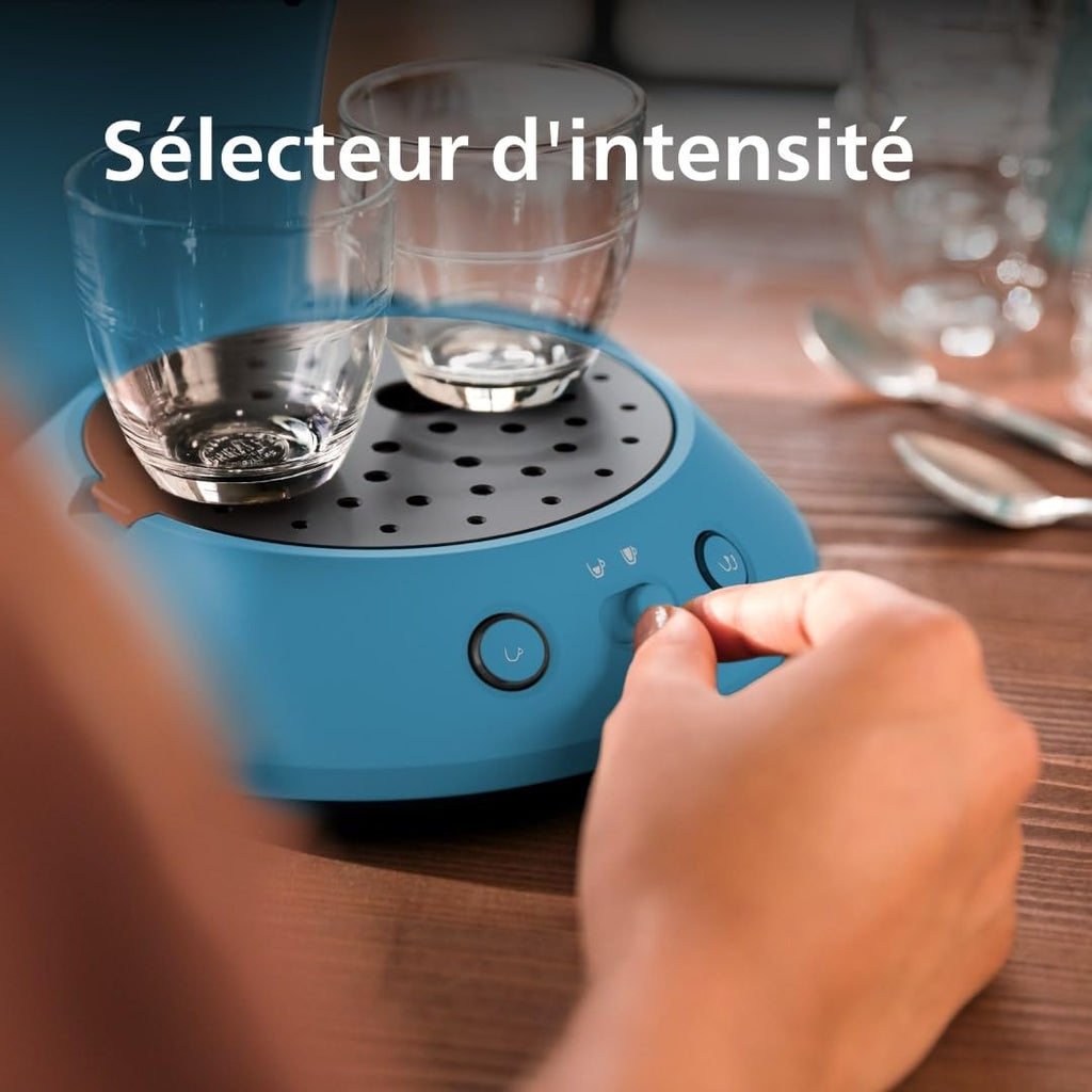 Cafetière à Dosettes Bleu Paon – Éco-Conçue