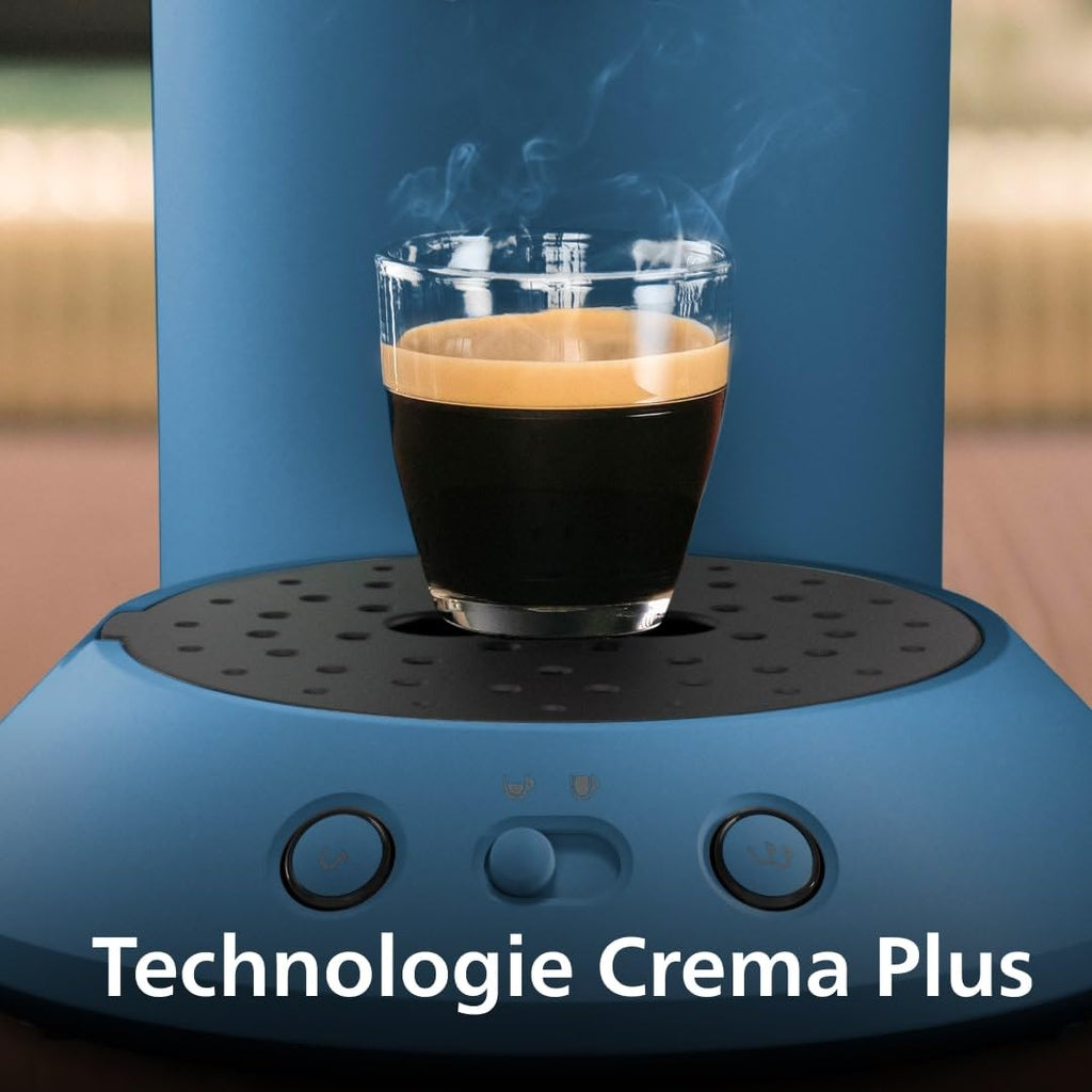 Cafetière à Dosettes Bleu Paon – Éco-Conçue
