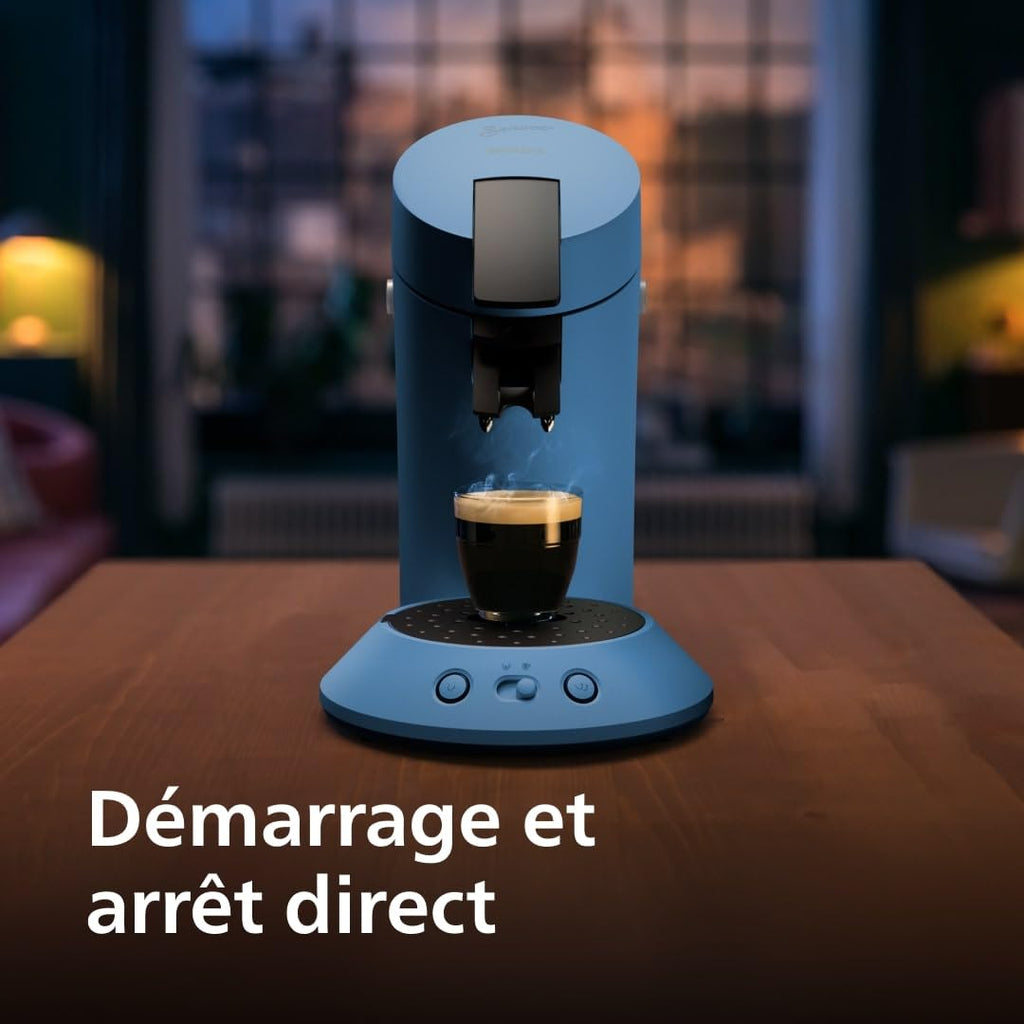 Cafetière à Dosettes Bleu Paon – Éco-Conçue