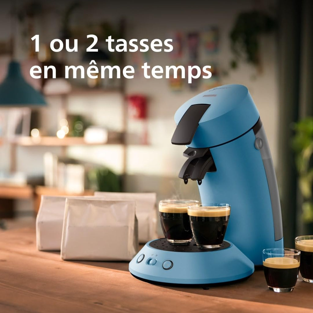 Cafetière à Dosettes Bleu Paon – Éco-Conçue