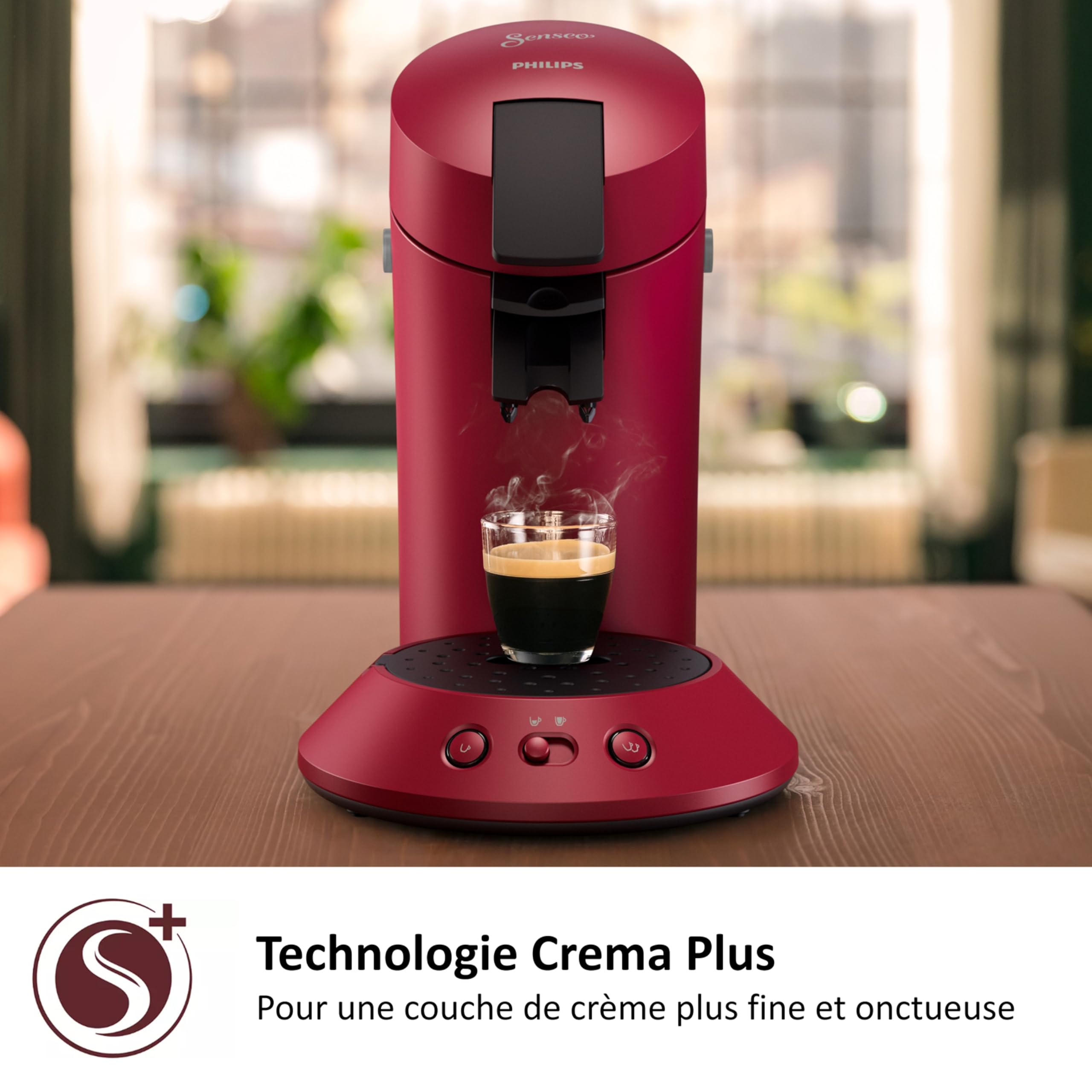 Cafetière à Dosettes Rouge – Intensité Réglable