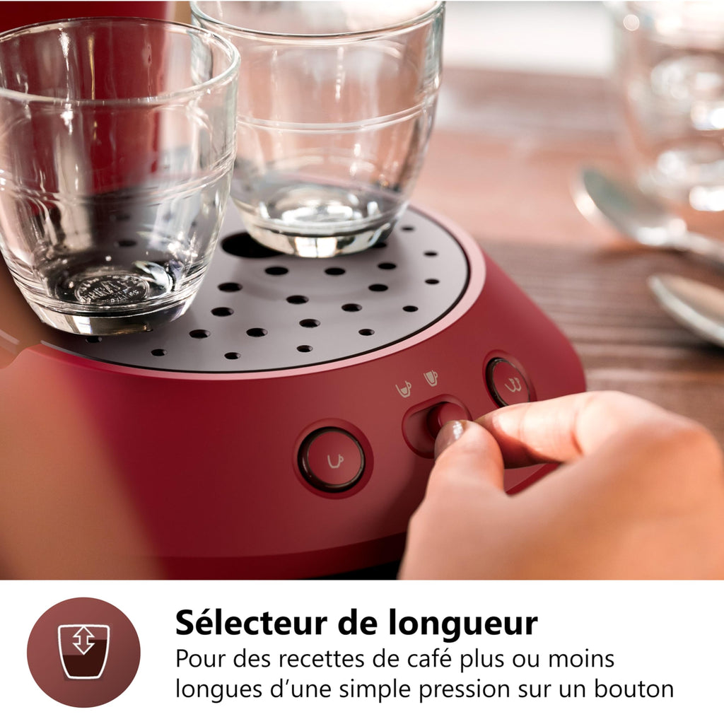 Cafetière à Dosettes Rouge – Intensité Réglable