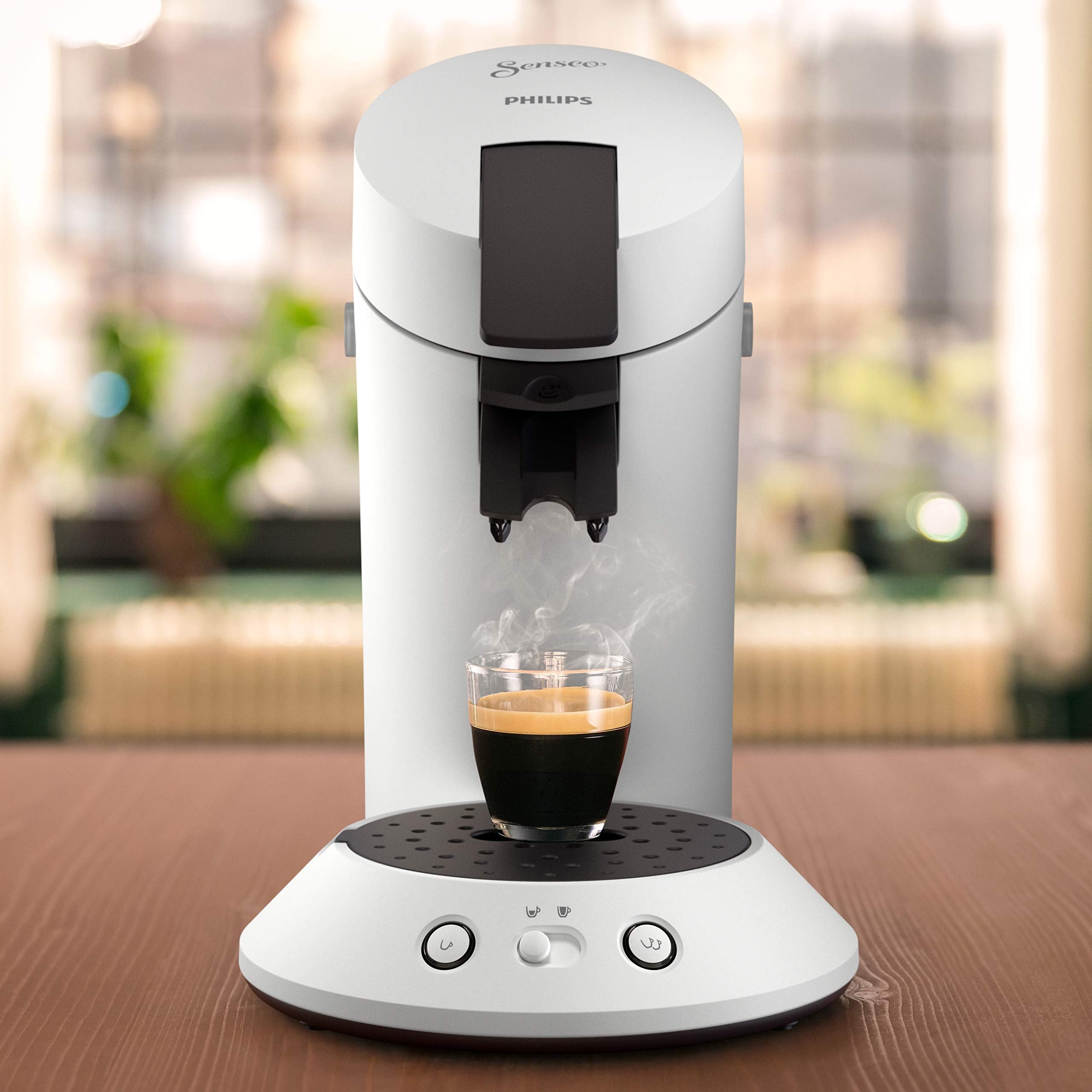 Cafetière à Dosettes Blanche – Sélecteur d'Intensité