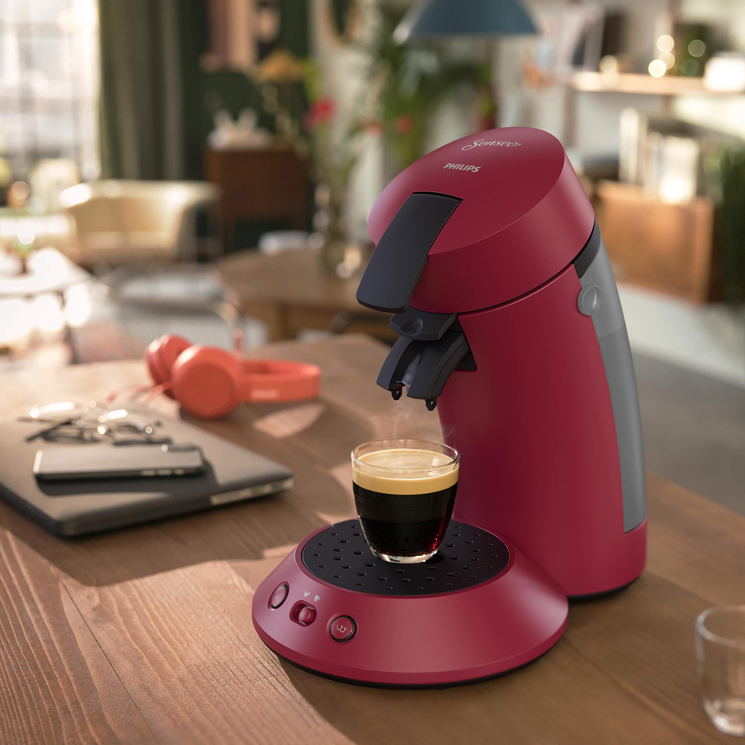 Cafetière à Dosettes Rouge – Intensité Réglable